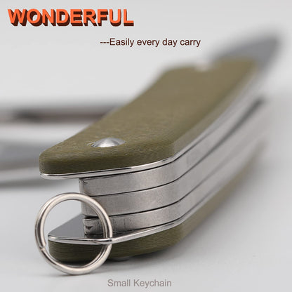 Ruike Keychain Small Pocket Knife | 6-in-1 EDC Multitool, 12C27 Steel, G10 Handle