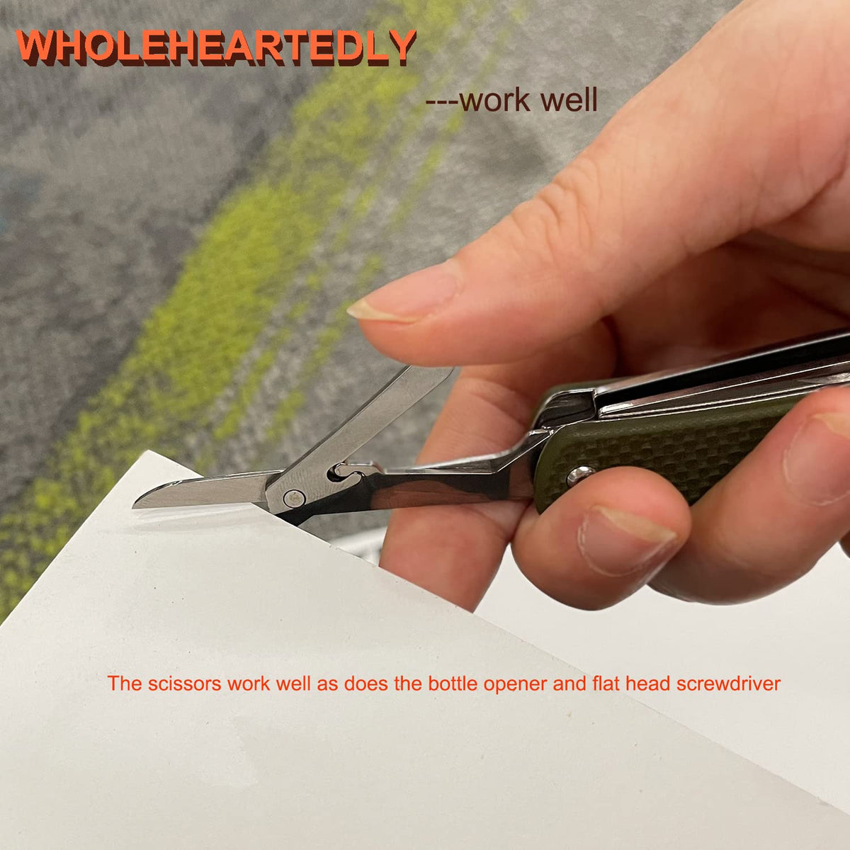 Ruike Keychain Small Pocket Knife | 6-in-1 EDC Multitool, 12C27 Steel, G10 Handle