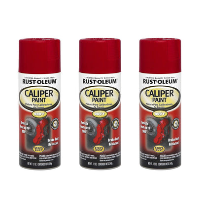 Rust-Oleum Caliper Spray Paint 12 oz Red - 3 Pack | Durable High-Temp Brake Caliper Finish