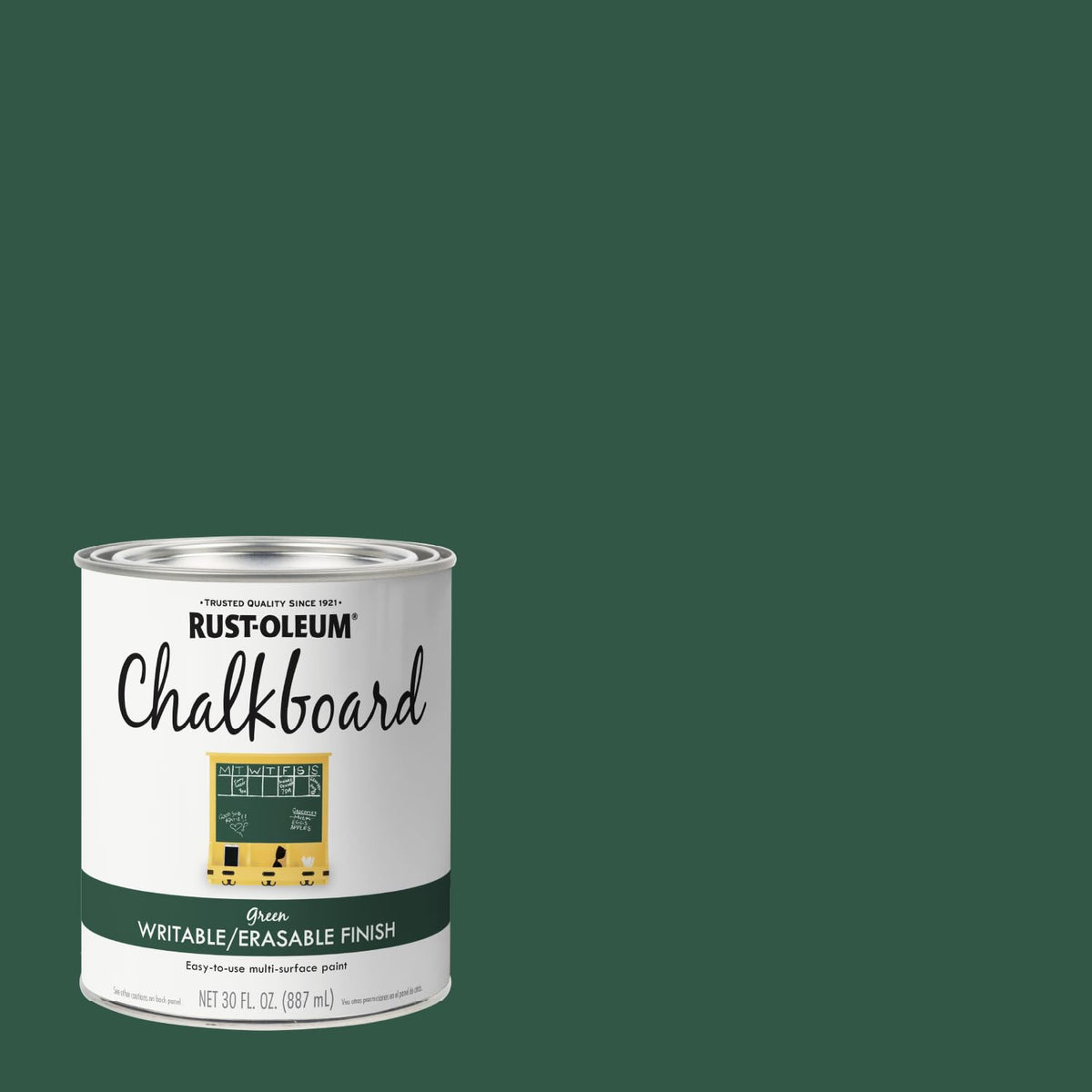 Rust-Oleum 206438 Chalkboard Brush-On Paint, 30 oz, Green – Create Writable Surfaces