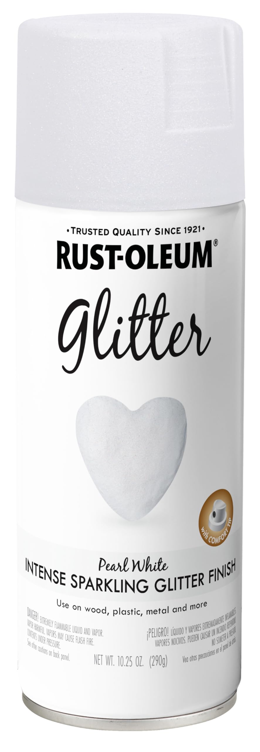 Rust-Oleum 299426 Specialty Glitter Spray Paint – Pearl White, 10.25 oz
