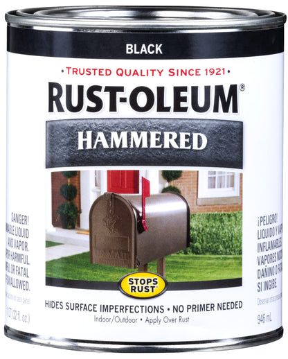 Rust-Oleum Stops Rust Hammered Finish Paint – Quart, Black | Durable Rust Protection