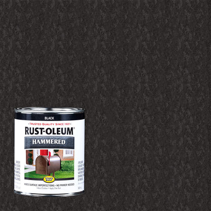 Rust-Oleum Stops Rust Hammered Finish Paint – Quart, Black | Durable Rust Protection