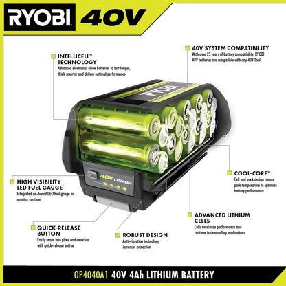 RYOBI 40V Lithium-Ion 4.0Ah Battery – High-Performance Outdoor Power