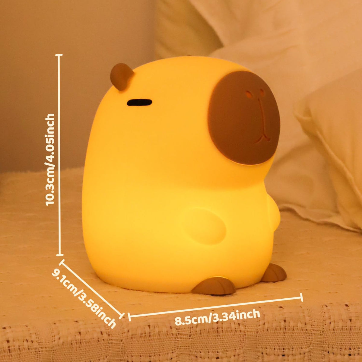 Rytinazzz Capybara Night Light — 50-Hour Battery, Pat-Control, USB Rechargeable