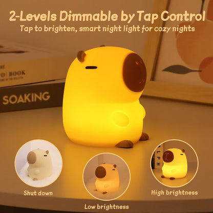 Rytinazzz Capybara Night Light — 50-Hour Battery, Pat-Control, USB Rechargeable