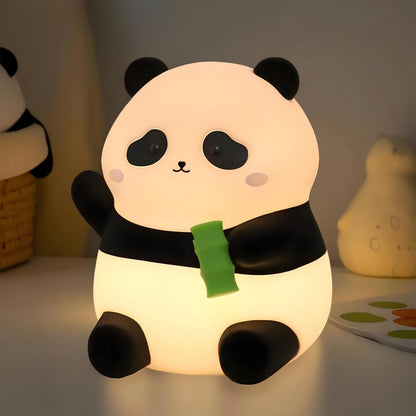 Rytinazzz Panda Night Light – 50-Hour Battery, Pat-Control Brightness, Silicone Nursery Lamp