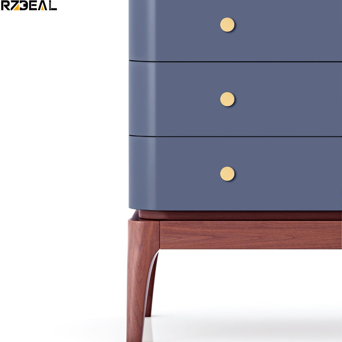RZDEAL 4pc Solid Brass Cabinet Knobs Pulls – Brushed Gold 28mm (1-1/8in)