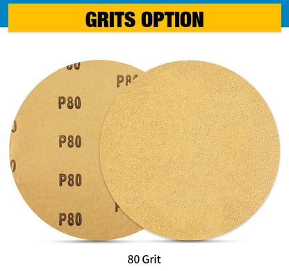 S SATC 100 PCS PSA Sanding Discs 6-Inch 80 Grit – Adhesive Backed Aluminum Oxide