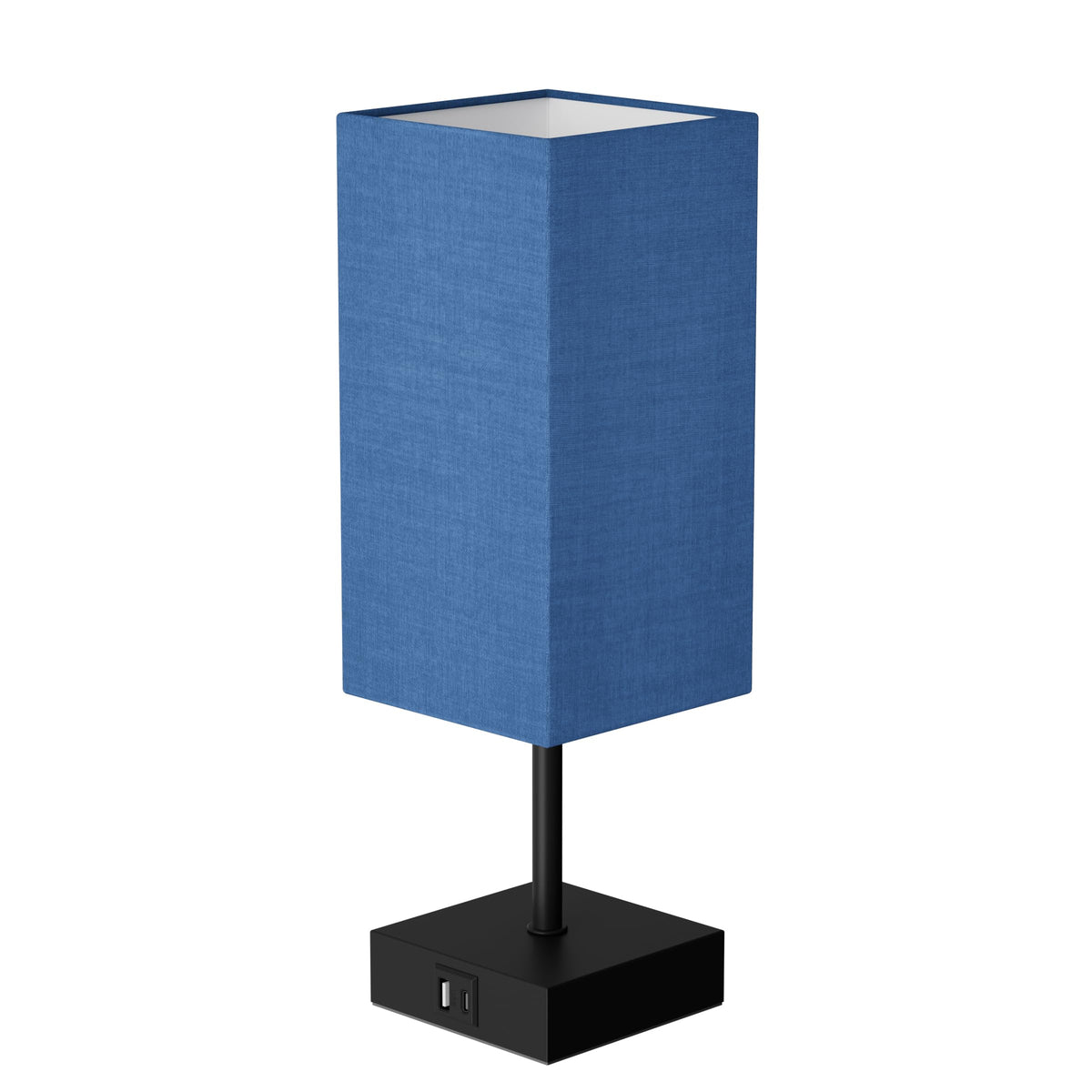 Sailstar Navy Blue Bedside Table Lamp — 3-Way Dimmable Touch Lamp with USB-C & USB-A