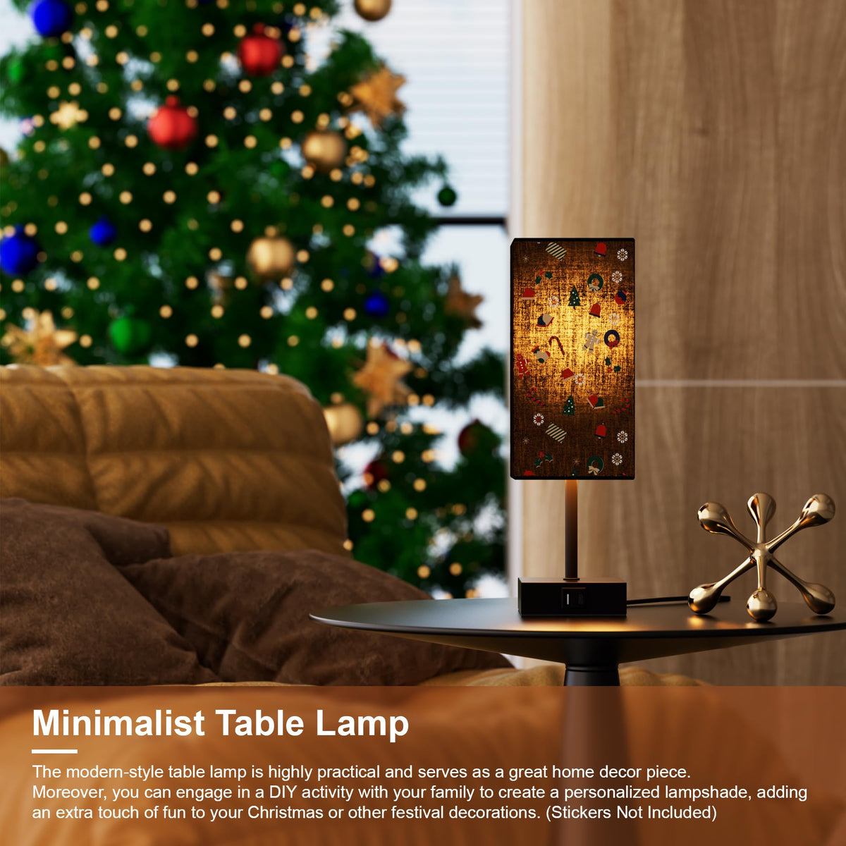 Sailstar Table Lamp for Bedroom | 3-Way Dimmable Touch, USB-C & USB-A, Black Nightstand Lamp