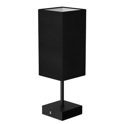 Sailstar Table Lamp for Bedroom | 3-Way Dimmable Touch, USB-C & USB-A, Black Nightstand Lamp