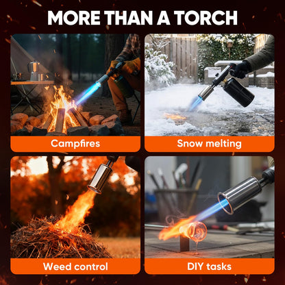 SakerPlus Propane Torch — 3272°F Adjustable Flame & Safety Lock