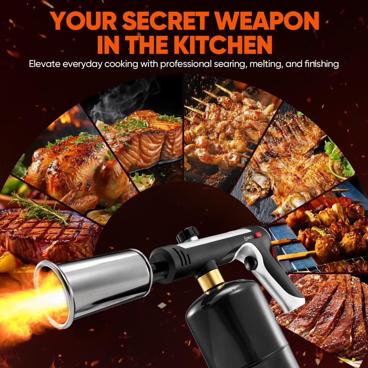 SakerPlus Propane Torch — 3272°F Adjustable Flame & Safety Lock