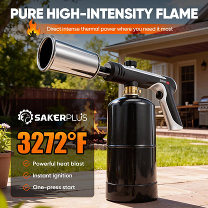 SakerPlus Propane Torch — 3272°F Adjustable Flame & Safety Lock