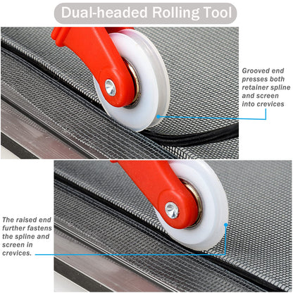 SAKURRY Window Screen Replacement Kit 48x118 Fiberglass Mesh with Rolling Tool & Spline