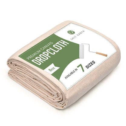 Salt Earth Canvas Drop Cloth 6x9 ft – Reusable 100% Recycled Cotton