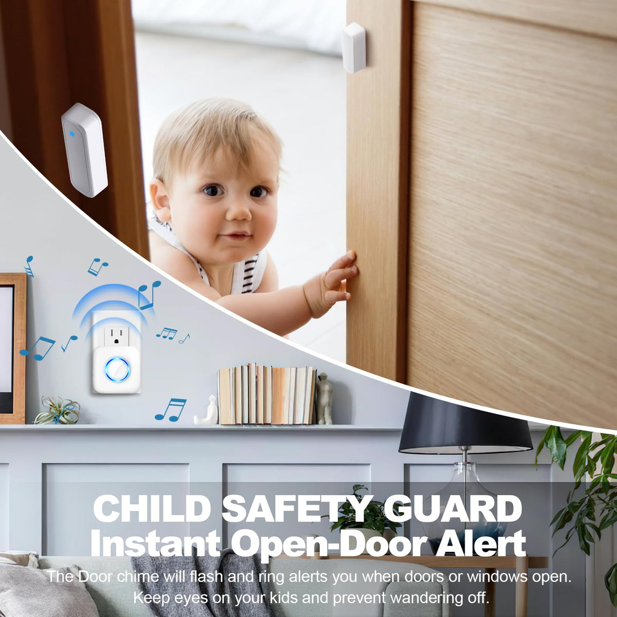 Door Chime Wireless Alarm by Satisure – 600ft Range, 58 Chimes, 5 Volume Levels