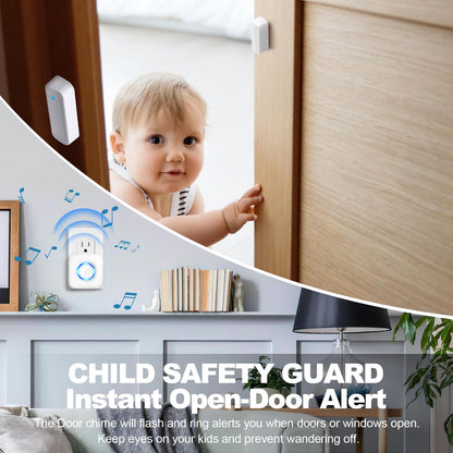 Door Chime Wireless Alarm by Satisure – 600ft Range, 58 Chimes, 5 Volume Levels