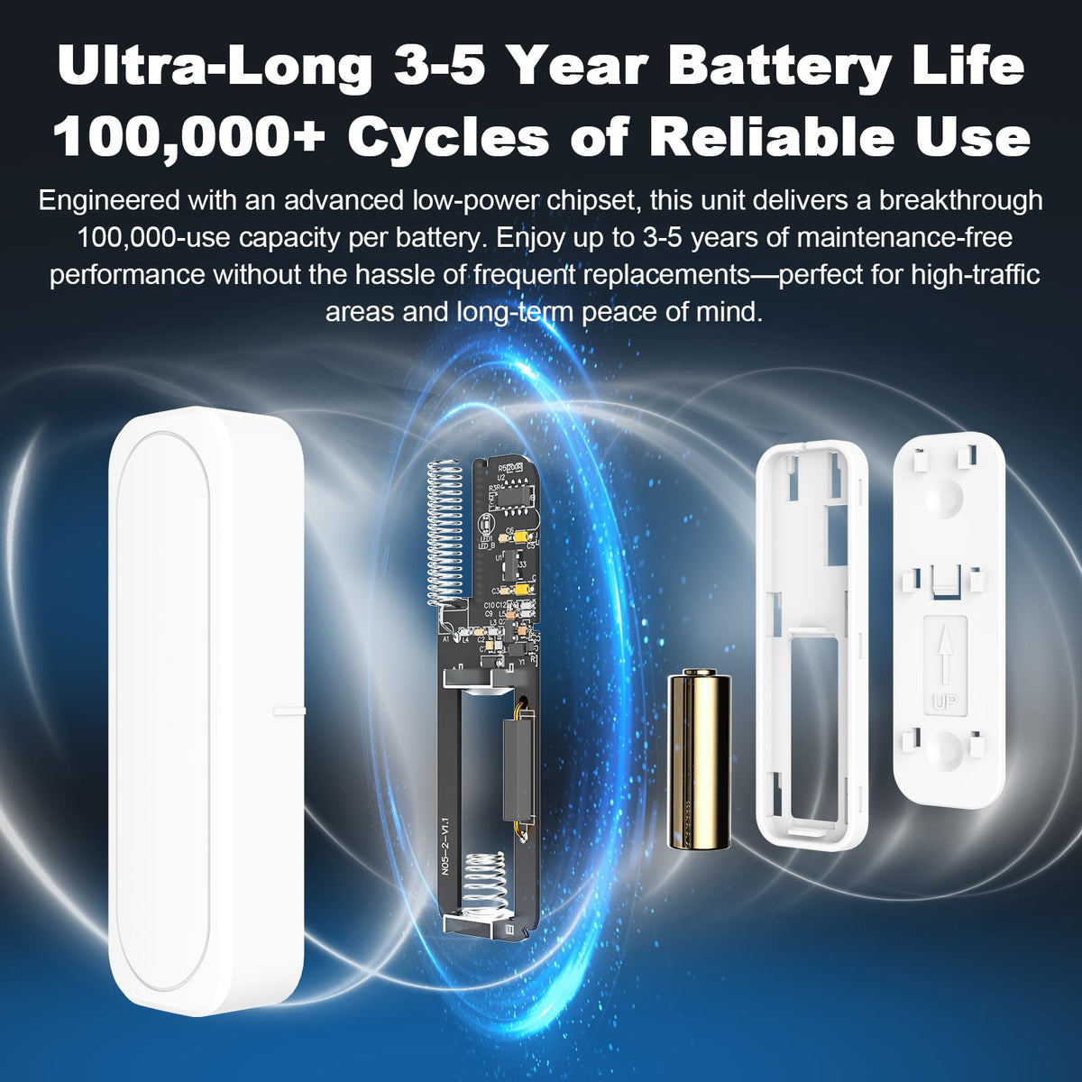 Door Chime Wireless Alarm by Satisure – 600ft Range, 58 Chimes, 5 Volume Levels