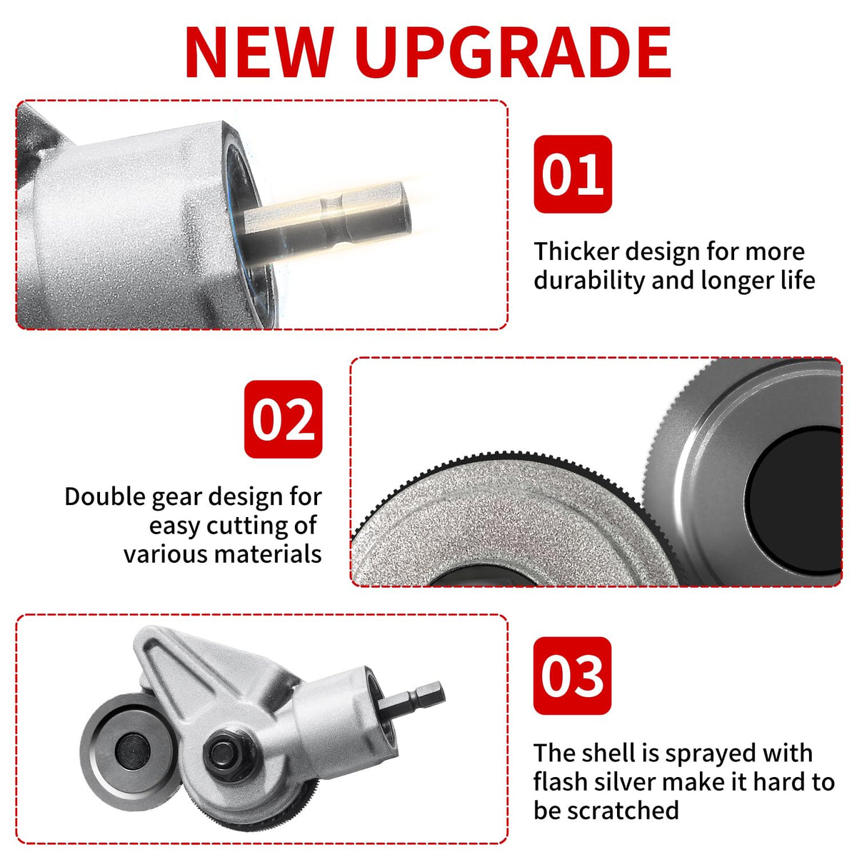 SauHandi Drill Cut Pro Metal Cutting Adapter – Upgraded Sheet Metal Cutter for Drill