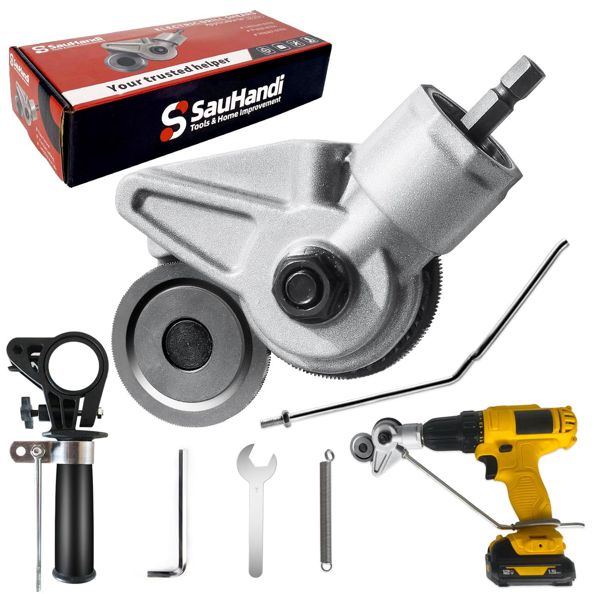 SauHandi Drill Cut Pro Metal Cutting Adapter – Upgraded Sheet Metal Cutter for Drill
