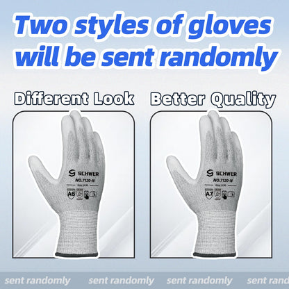 Schwer ANSI A6/A7 Cut Resistant Gloves – 3 Pairs with Touchscreen Support and Durable PU Coating