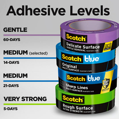 ScotchBlue Painter's Tape Multi-Use 1.41in x 60yd - 4-Roll Pack