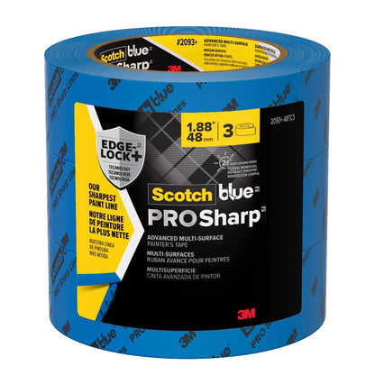 ScotchBlue PROSharp Painter's Tape 2-Inch x 60-Yard (3 Rolls) – Edge-Lock+ for Crisper Lines