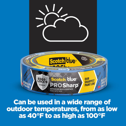 ScotchBlue PROSharp Painter's Tape 2-Inch x 60-Yard (3 Rolls) – Edge-Lock+ for Crisper Lines