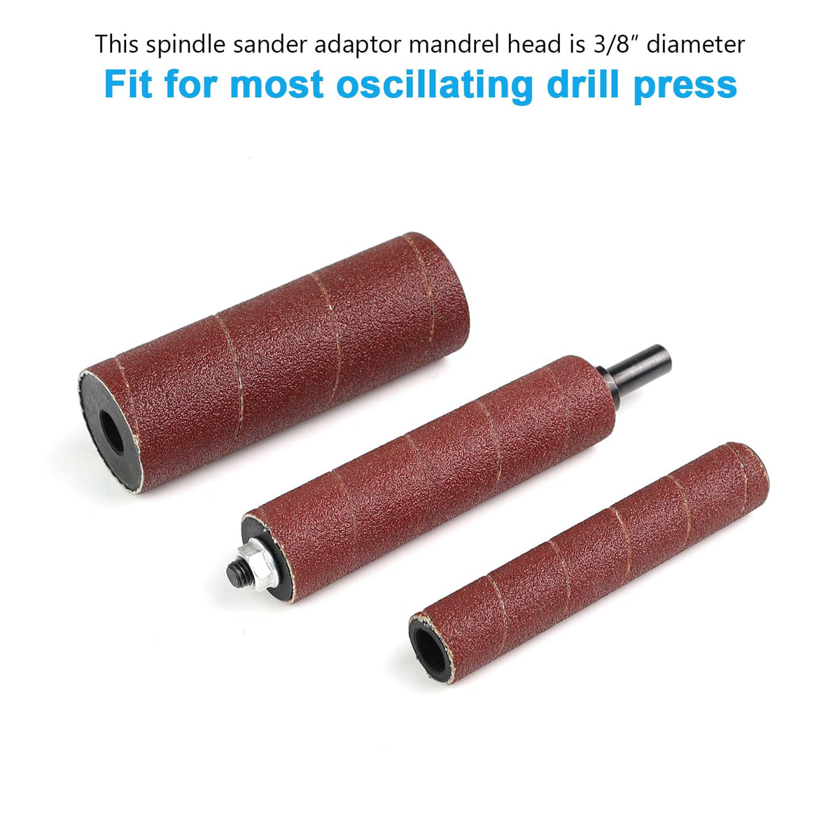 Scottchen PRO Spindle Sander Adaptor Kit — 4-1/2 inch Drum, Rubber Drums, Grit Sleeves