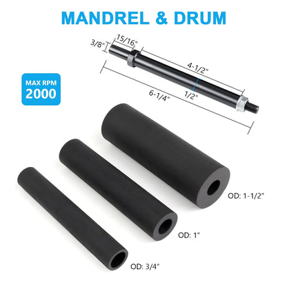 Scottchen PRO Spindle Sander Adaptor Kit — 4-1/2 inch Drum, Rubber Drums, Grit Sleeves