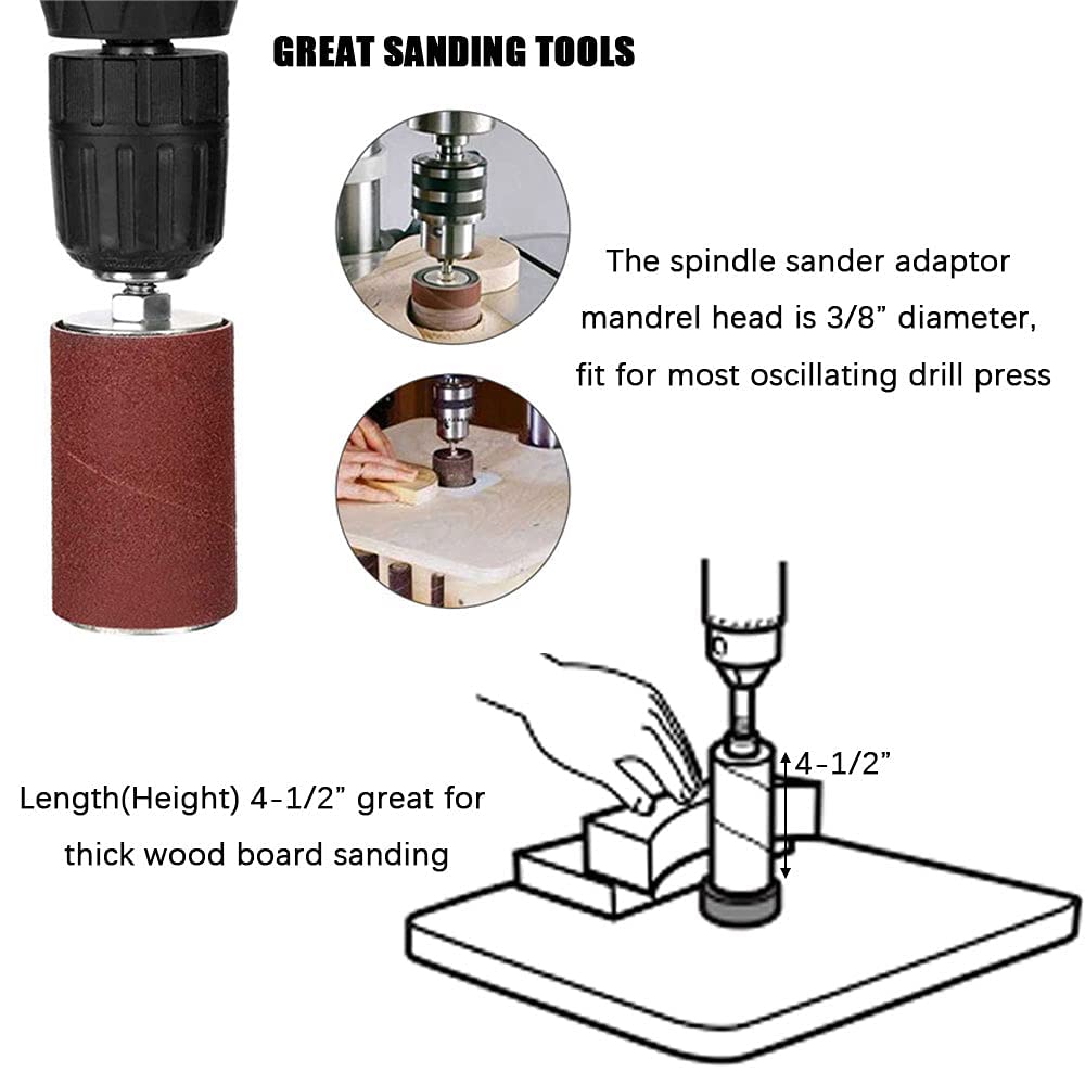Scottchen PRO Spindle Sander Adaptor Kit — 4-1/2 inch Drum, Rubber Drums, Grit Sleeves