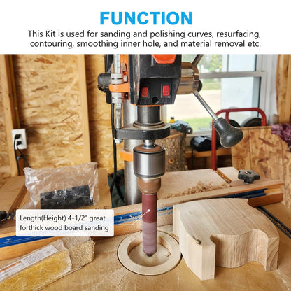 Scottchen PRO Spindle Sander Adaptor Kit — 4-1/2 inch Drum, Rubber Drums, Grit Sleeves
