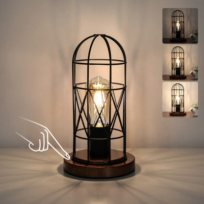 Seaside Village Touch-Control Table Lamp | 3-Way Dimmable Industrial Bedside Lamp