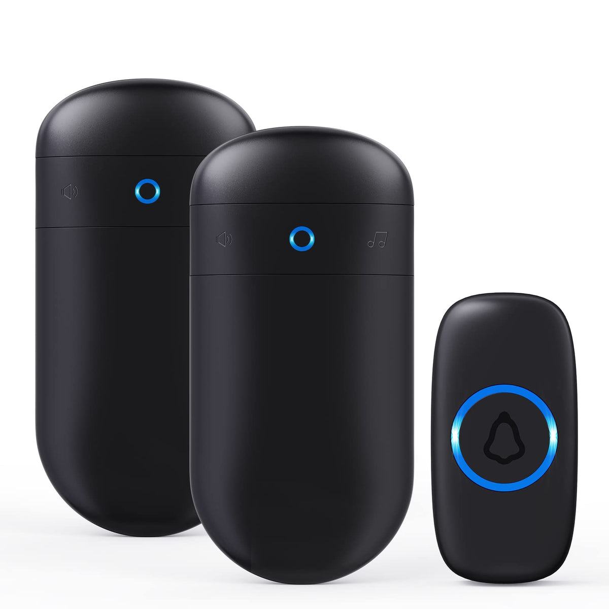 SECRUI Wireless Doorbell – 1000ft Range, 2 Plug-In Receivers, Waterproof Push Button, 52 Chimes, 110dB