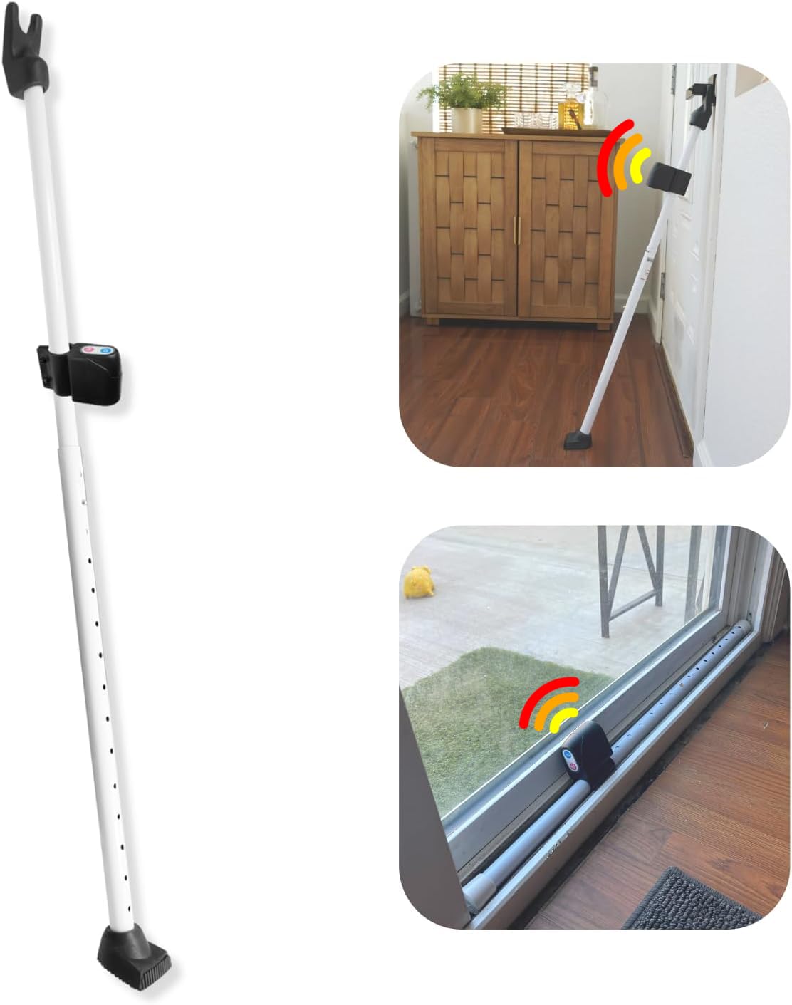 SecurityMan Door Security Bar with Alarm | 120dB Loud Alarm & Sliding Door Security