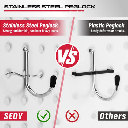 SEDY 300-Piece Pegboard Hook Set — Durable Chrome-Plated Organizer