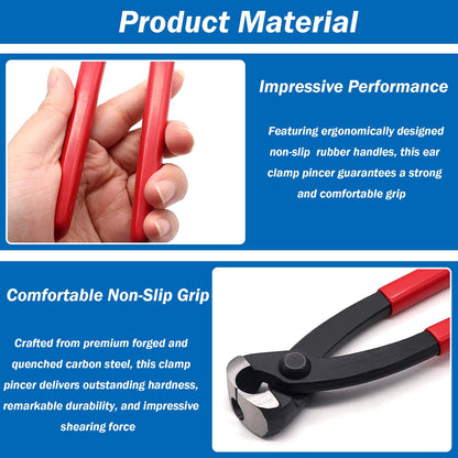 Seept Ear Clamp Pliers 9 Inch – Front & Side Jaw Hose Clamp Crimping Tool