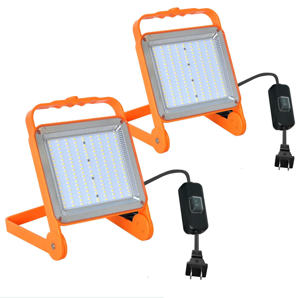 SETEN 2-Pack 50W LED Work Light – 8,000LM, IP65 Waterproof, 10ft Cord, 5,000K Daylight