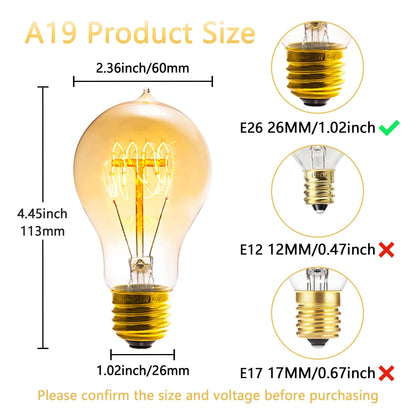 Sevici Edison Bulb 6 Pack – Amber 2200K Dimmable A19 Vintage Style