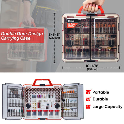 SHALL 508-Piece Rotary Tool Accessories Kit – Universal Bits for Sanding, Cutting, Grinding, Drilling and More