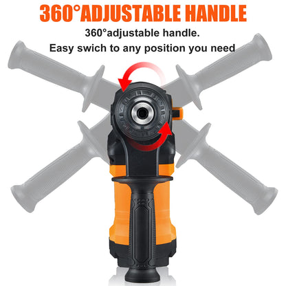 SHIELDPRO 1-1/4-Inch SDS-Plus Rotary Hammer Drill | 13 Amp, 3 Modes, Vibration Control