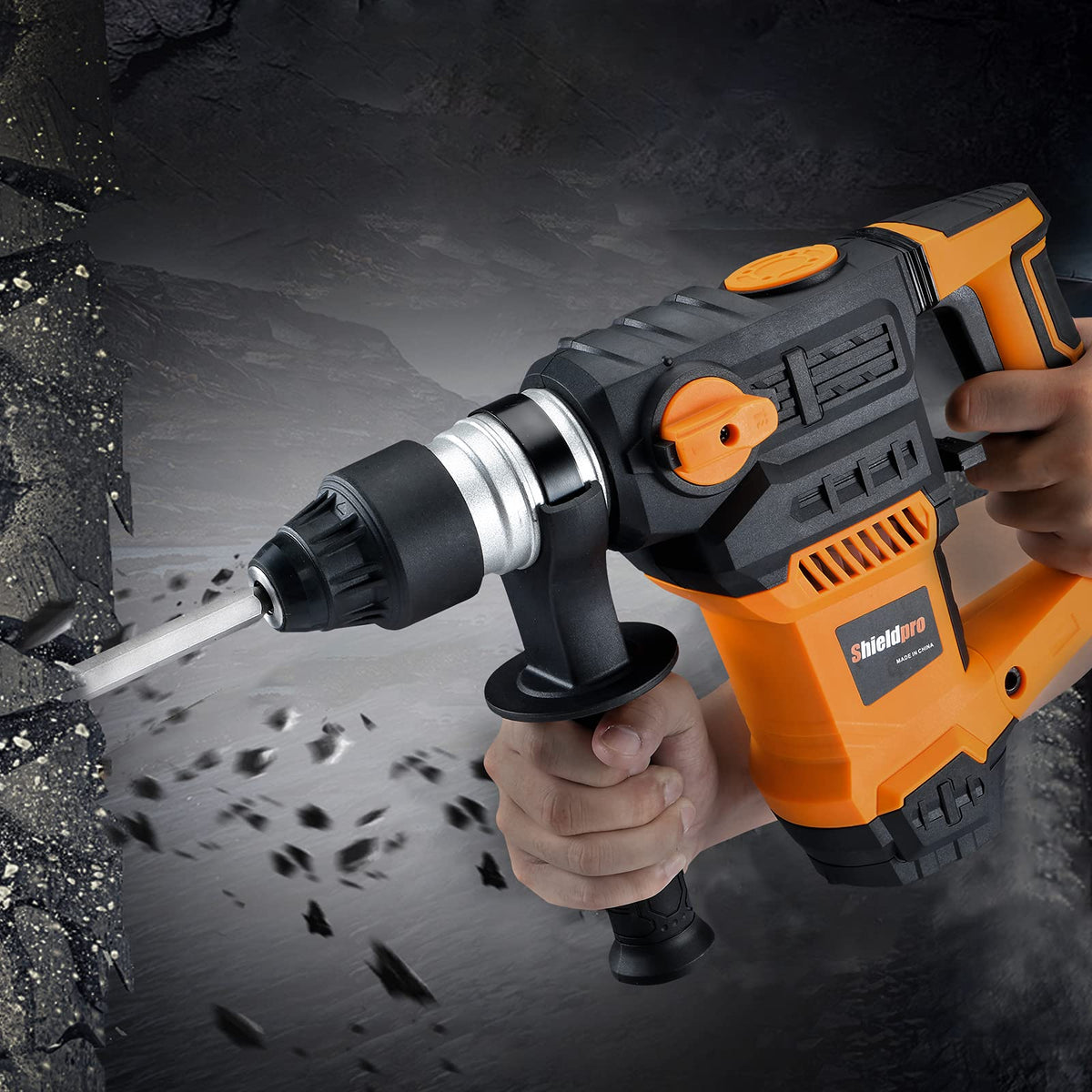 SHIELDPRO 1-1/4-Inch SDS-Plus Rotary Hammer Drill | 13 Amp, 3 Modes, Vibration Control