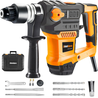 SHIELDPRO 1-1/4-Inch SDS-Plus Rotary Hammer Drill | 13 Amp, 3 Modes, Vibration Control