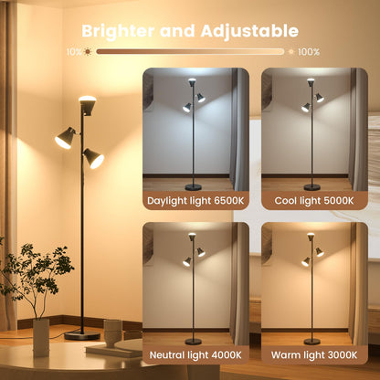 SIBRILLE 36W LED Tree Floor Lamp – Dimmable, Remote & Touch, 4 Color Temperatures