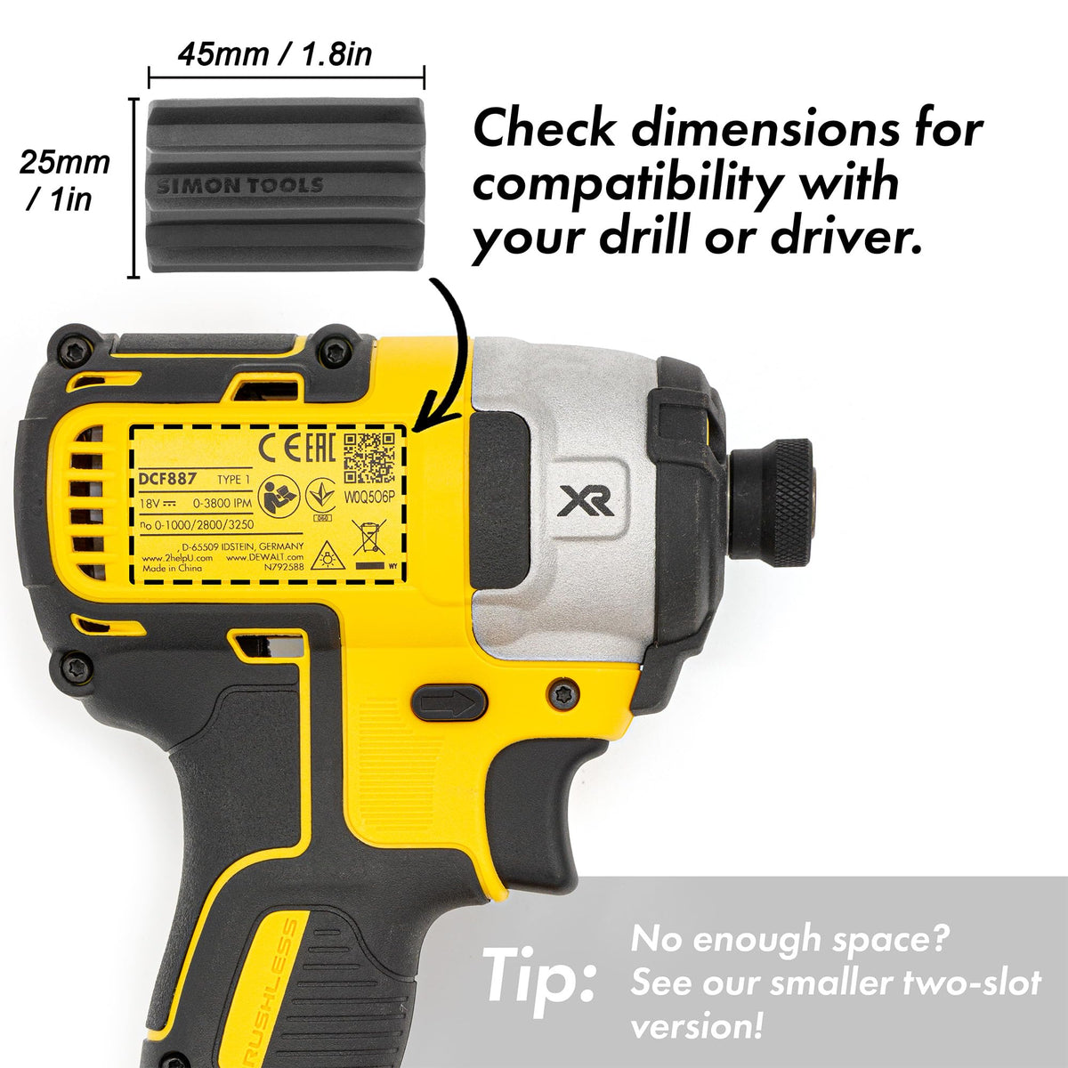 Simon Tools Magnetic Bit Holder for Impact Drivers & Drills – Strong Adhesive, Universal Fit