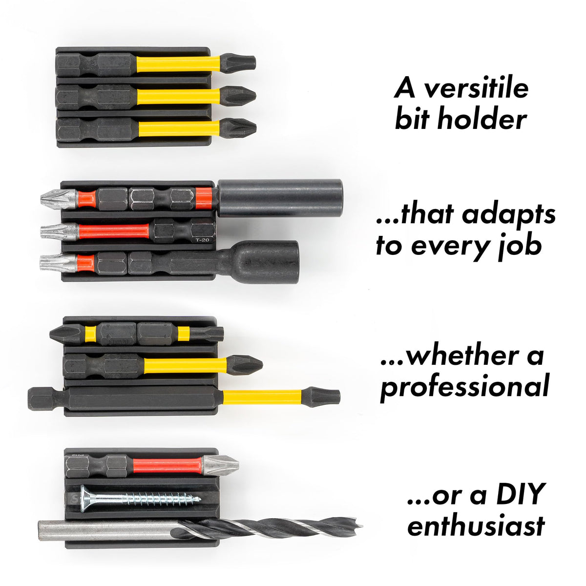 Simon Tools Magnetic Bit Holder for Impact Drivers & Drills – Strong Adhesive, Universal Fit