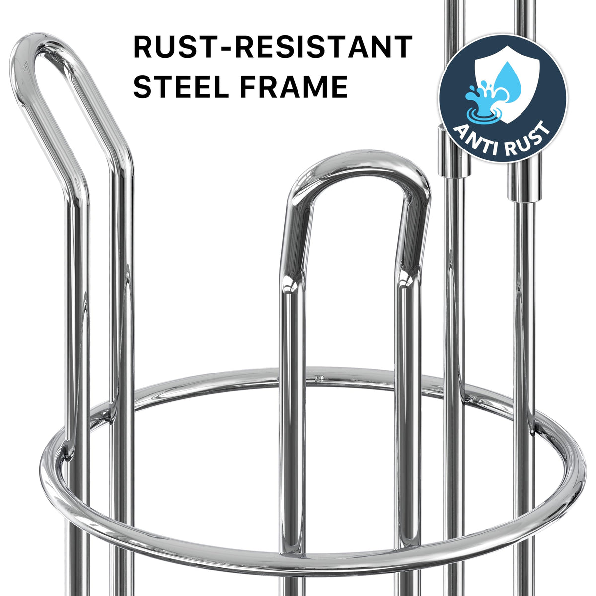 Simple Houseware Chrome Free-Standing Toilet Tissue Roll Holder — Holds 4 Rolls