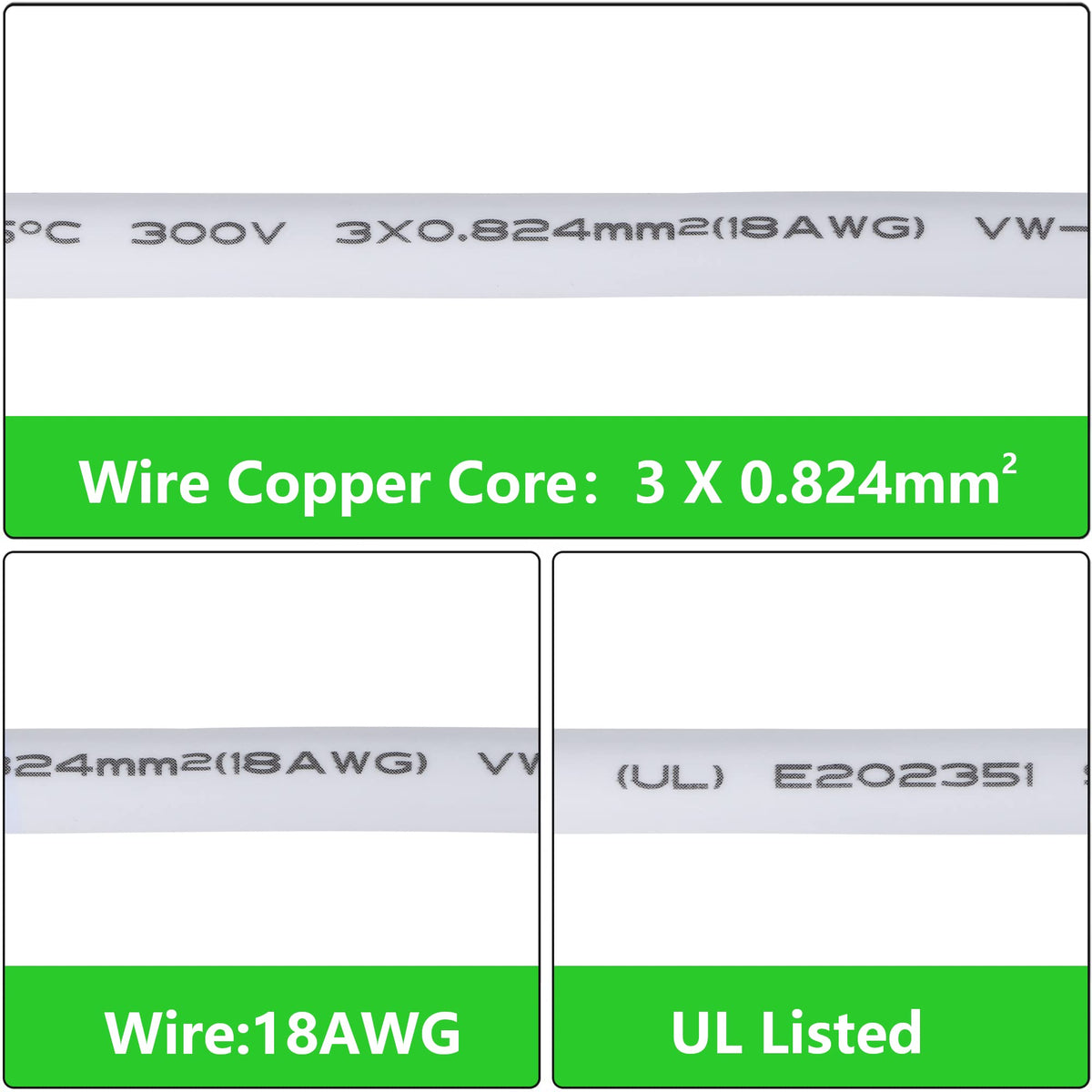 SinLoon UL-LP Certified T5/T8 LED Lamp Connecting Wire – 9.8ft, 4-Pack